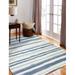 Blue/Brown Area Rug - Highland Dunes Harman Handmade Tufted Area Rug in Ivory/Blue Viscose/Wool in Blue/Brown, Size 66.0 W x 0.75 D in | Wayfair