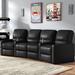 Latitude Run® Inuya Center Home Theater Row Seating (Row of 4) Microfiber/Microsuede in Black | 42 H x 120 W x 43 D in | Wayfair