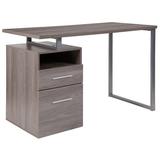 Flash Furniture Leo Computer Desk w/ Two Drawers & Metal Frame Metal in Brown/Gray | 30.5 H x 47 W x 23.5 D in | Wayfair NAN-JN-2634-GG