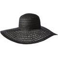 ale by Alessandra Women's Chantilly Lace Weave Toyo Floppy Hat - Black - One Size