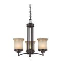 Nuvo Lighting 64124 - 3 Light Dark Chocolate Bronze Saffron Glass Shades Chandelier Light Fixture (Harmony - 3 Light Chandelier w/ Saffron Glass)