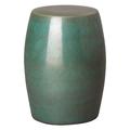 Williston Forge Ducan Round Smooth Garden Stool Ceramic in Gray/Green | 19 H x 14 W x 14 D in | Wayfair 1EBA14383D7D4D86A11DE3E7C4EABBAB