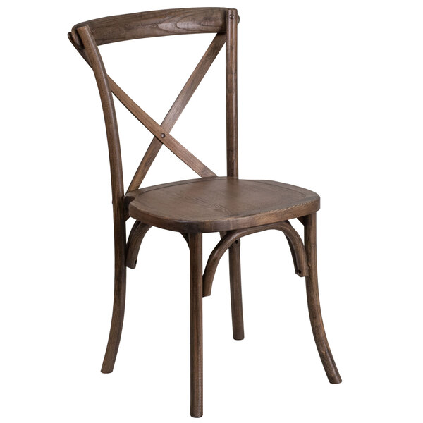 Flash Furniture XU-X-EA-GG Hercules Early American Wood Stackable Cross Back Chair