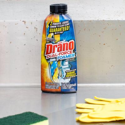 SC Johnson Drano® 14768 17 fl. oz. Dual Force Foamer Drain Cleaner - 8/Case