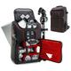 USA Gear Digital Camera Backpack DSLR Photo Bag with Comfort Design, Waterproof Cover, Laptop Storage, Tripod Holder, Adjustable Lens Storage - Compatible with Full-Sized Digital Cameras - Red