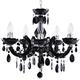 LITECRAFT 5 Light Dual Mount Chandelier Marie Therese Acrylic Bedroom Living Room Ceiling Light Black (LED)