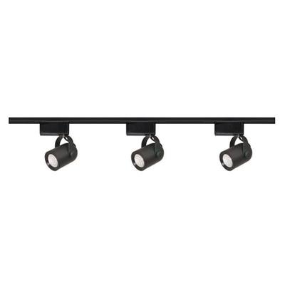 Nuvo Lighting 43313 - 3 Light Black Round Back Track Lighting Kit (3 Light - MR16 - Round Back Track Kit - Low Voltage)