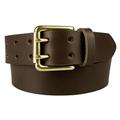 42-46 inch (XL), Dark Brown, Solid Brass Double Prong Buckle, Mens Quality 1.5" Wide Leather Belt Made In UK