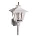 Nuvo Lighting 77897 - 1 Light 17" White Brass Trimmed Acrylic Panels Outdoor Lantern Wall Light Fixture (1 Light - 17" - Wall Lantern - Coach Lantern w/Brass Trimmed Acrylic Panel)