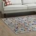 Blue/Gray 63 x 0.5 in Area Rug - Laleh Colorful Geometric Mosaic Area Rug by Modway Polypropylene | 63 W x 0.5 D in | Wayfair R-1088A-46