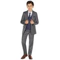 Paisley of London, Boys Grey Suit, Page boy Suit, Navy Waistcoat, 10 Years