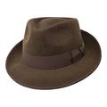 Borges & Scott B&S Premium Doyle - Teardrop Fedora Hat - 100% Wool Felt - Crushable for Travel - Water Resistant - Unisex - Dark Brown 60cm