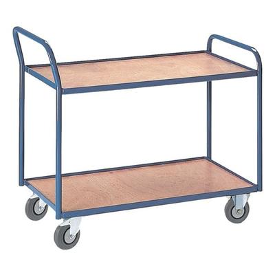 ROLLCART Tischwagen mit 2 Etagen 79 x 49 cm blau, 91x93x50 cm