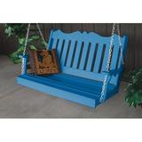 Red Barrel Studio® Nettie Porch Swing Plastic in Blue | 27 H x 62 W x 27 D in | Wayfair CFA74C974C254CB6815DA1F79FF46A48