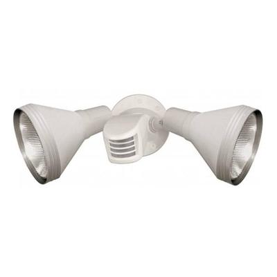 Nuvo Lighting 76530 - 14" White Double Adjustable Swivel Flood Light with Motion Sensor (2 Light 14" Flood Light w/Adjustable Swivel)