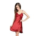 LSHARON Women's Sexy 100% Mulberry Silk Nightdress Nightgown Lingerie Sleepwear (S(Tag L), Wine)