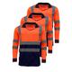 High Visibility Two Tone Long Sleeve Polo Shirt - EN471 | HV033 (Small, 3 Pack Orange/Navy)
