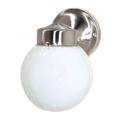 Nuvo Lighting 76705 - 1 Light Brushed Nickel White Glass Globe Wall Light Fixture (1 Light - 6" - Porch, Wall - With White Globe)
