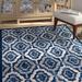 Blue/Gray 60 x 0.5 in Area Rug - Bungalow Rose Kalinda Rustic Vintage Moroccan Trellis 5x8 Area Rug in Beige, Moroccan Blue & Ivory | Wayfair