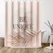 East Urban Home 71" x 74" Shower Curtain, Be Unique Shiny Rose Gold Luxury Typography by Grab My Art Polyester in Gray/White | Wayfair