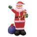 The Holiday Aisle® Christmas Santa & Gift Bag Decoration Inflatable Polyester in Red | 143.7 H x 78.7 W x 43.3 D in | Wayfair