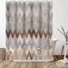 East Urban Home 71" x 74" Shower Curtain, Trendy Rose Gold Marble Copper Chevron by Grab My Art Polyester in Gray | 71 H x 74 W in | Wayfair