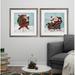 The Holiday Aisle® 'Santa Set' 2 Piece Framed Graphic Art Print Set Wood/Canvas/Paper in Brown | 16 H x 0.75 D in | Wayfair
