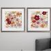 August Grove® 'Avant Garden' 2 Piece Framed Print Set Wood/Canvas/Paper in Brown/Orange/Pink | 16 H x 0.75 D in | Wayfair