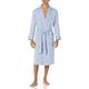 Nautica Men's Long Sleeve Lightweight Cotton Woven Robe Bathrobe, Blue Bone, S-M