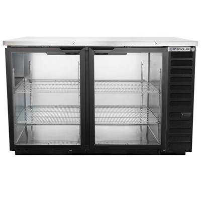 Beverage-Air BB58HC-1-G-B-ALT 59" Black Counter Height Glass Door Back Bar Refrigerator with Right Side Compressor
