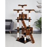 Go Pet Club 72" Cat Tree Manufactured Wood in Black/Brown | 72 H x 38 W x 25 D in | Wayfair F2082