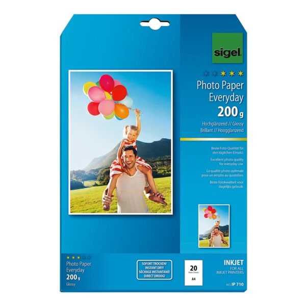 Sigel Foto Inkjet-Papier »Everyday Plus« IP710 A4 200 g/m² 20 Blatt weiß Image