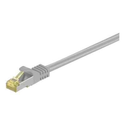 RJ45 Patchkabel S/FTP (PiMF), m. CAT 7 Rohkabel, grau, 1 m grau, goobay