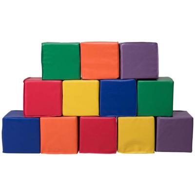 Costway 12 Pieces 8 Inch PU Foam Big Building Blocks for Kids