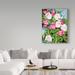 Trademark Fine Art 'Light Pink & Dark Tulips' Acrylic Painting Print on Wrapped Canvas in Blue/Green/Pink | 24 H x 18 W x 2 D in | Wayfair