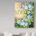 Trademark Fine Art 'Good Morning Gloria' Acrylic Painting Print on Wrapped Canvas Metal in Blue/Green | 32 H x 24 W x 2 D in | Wayfair