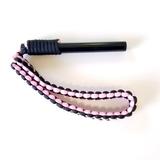 Ferro Rod Fire Starter - The BigDaddy - 5in by 1/2in with 550 Paracord Loop Handle by Sirius Survival (Pink/Black)