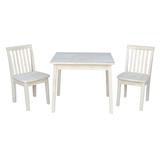 Harriet Bee Priestley 3 Piece Unfinished Kid's Rectangular Table & Chair Set Wood in Brown/White | 22 H x 26 W in | Wayfair