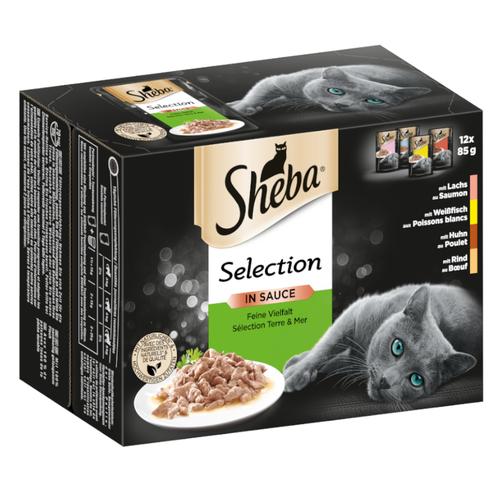 96 x 85g Selection in Sauce Feine Vielfalt Sheba Katzenfutter nass