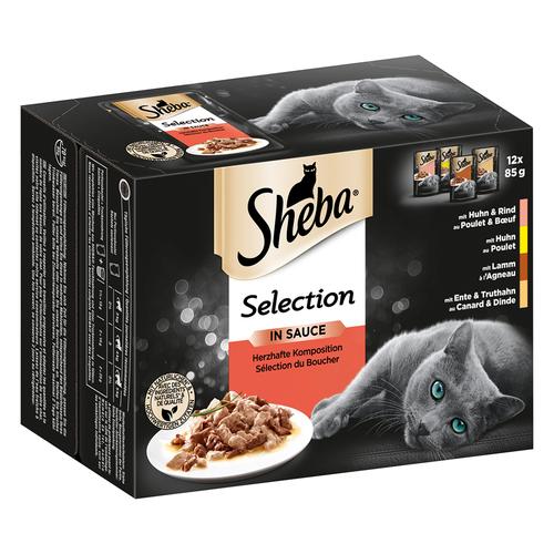 12 x 85g Selection in Sauce Frischebeutel Sheba Katzenfutter nass