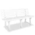 vidaXL Garden Bench 145.5 cm Plastic White