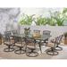 Astoria Grand Riccardi Rectangular 10 - Person 60" Long Aluminum Outdoor Dining Set w/ Cushions Metal in Brown | Wayfair