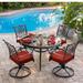 Astoria Grand Resendiz Traditions 5 Piece Outdoor Dining Set Glass/Metal in Brown | 29.5 H x 48 W x 48 D in | Wayfair