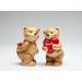 Cosmos Gifts 'Love' Teddy Bear 2-Piece Salt & Pepper Set Ceramic in Brown/Red | 3 H x 2 W in | Wayfair 10324