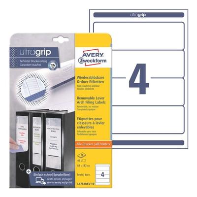 Avery Zweckform Selbstklebende Ordnerrücken-Etiketten weiß, 8 cm Image