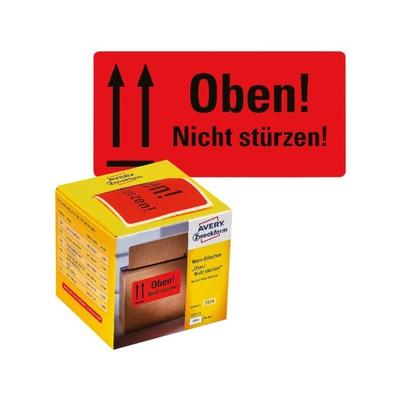 Warnetiketten 7214 »Oben«, 100 x 50 mm rot, Avery Zweckform