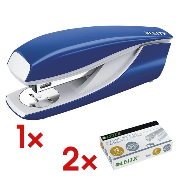 Leitz Tacker / Heftgerät »5502 NeXXt« inkl. 2x Heftklammern »24/6« blau, 4x5.8x14.5 cm Image