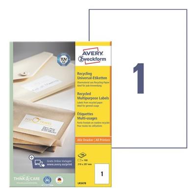 Avery Zweckform 100er-Pack Universal Klebeetiketten »LR3478« weiß Image