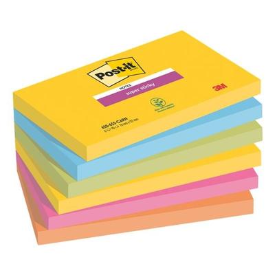 Post-it Super Sticky Haftnotizblock 76 x 127 mm »Carnival Collection«, 6 Stück gelb Image