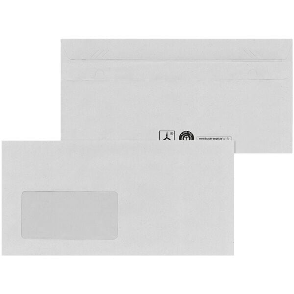 Mailmedia Briefumschläge DL mit Fenster und Selbstklebung - 1000 Stück grau, 22x11 cm Image